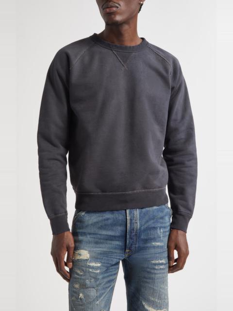 RRL by Ralph Lauren Double RL Cotton & Wool French Terry Crewneck Sweatshirt in Black Heather at Nordstrom