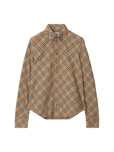 check-pattern cotton shirt