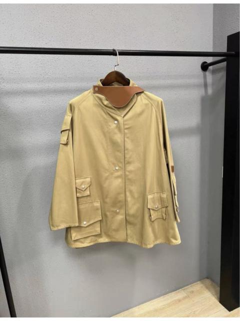 Loewe Loewe Khaki Leather Trench Coat