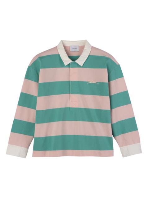 Longchamp Polo shirt Ballerina/Mint - Striped jersey