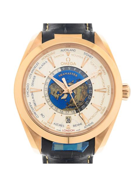 OMEGA Omega Aqua Terra Co-Axial World Time Automatic Chronometer Silver Dial Watch 220.53.43.22.02.001