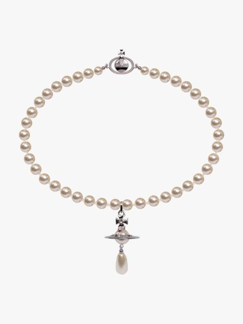 Vivienne Westwood ONE ROW PEARL DROP CHOKER | SILVER