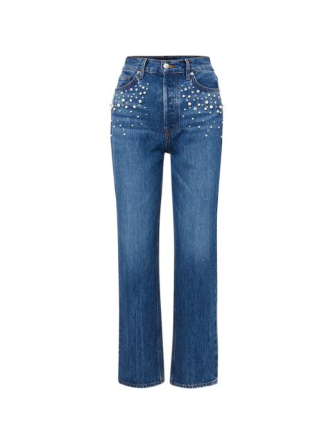 VERONICA BEARD DANIELA STRAIGHT-LEG EMBELLISHED JEAN