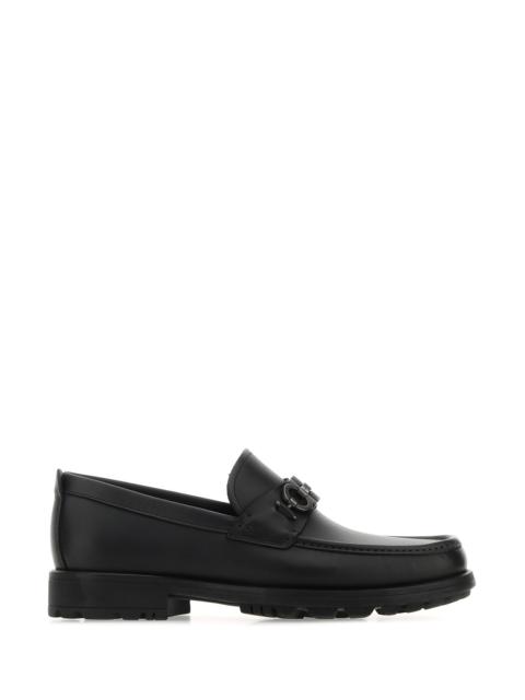 FERRAGAMO Black leather David loafers