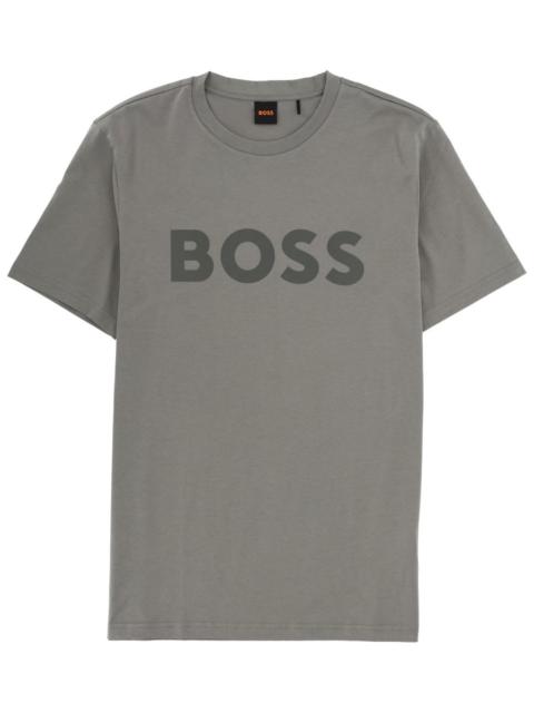BOSS COTTON THINKING 1 T-SHIRT WITH LOGO PRINT
