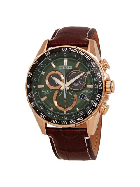 Other Designers Citizen PCAT World Time Chronograph Green Dial Men's Watch CB5919-00X