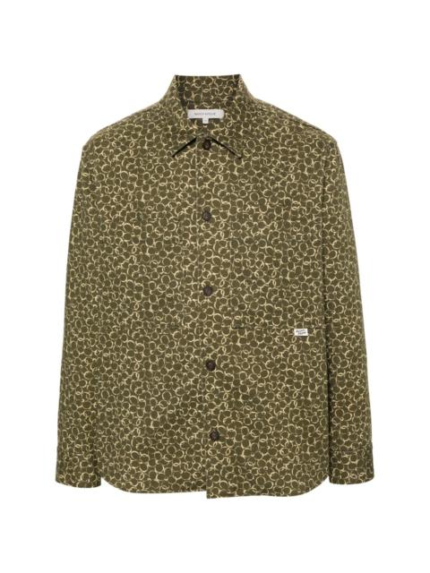 Maison Kitsuné floral-print cotton shirt jacket