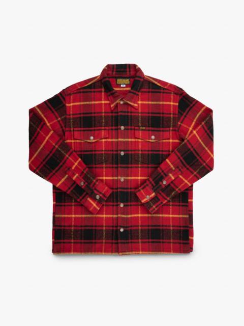 Iron Heart IHSH-433-RED Heavy Flannel Rider’s Overshirt Red