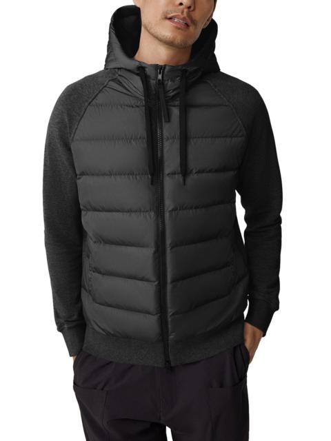 Canada Goose Canada Goose HyBridge Huron 675 Fill Power Hooded Down Sweatshirt Jacket in Black at Nordstrom