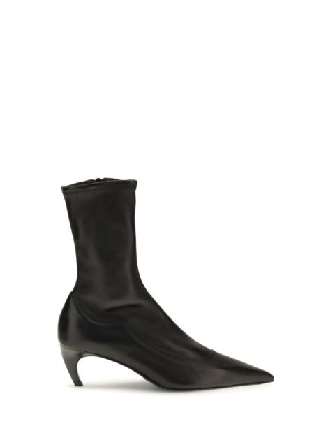 KHAITE Khaite Valerie Leather Ankle Boots Black