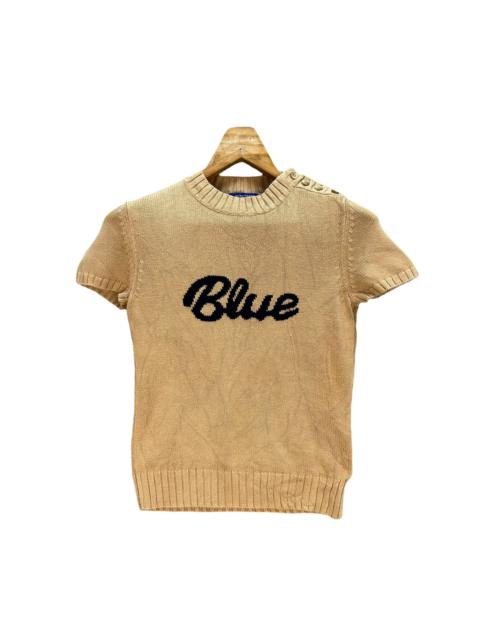 Burberry Burberry Blue Big Logo ShortSleeve Knitted Sweater #A13-0320