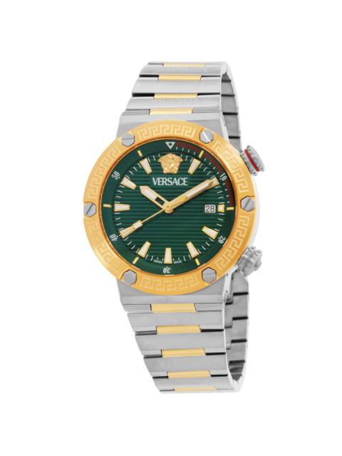 VERSACE Open Box - Versace Greca Logo Quartz Green Dial Men's Watch VE8G00524