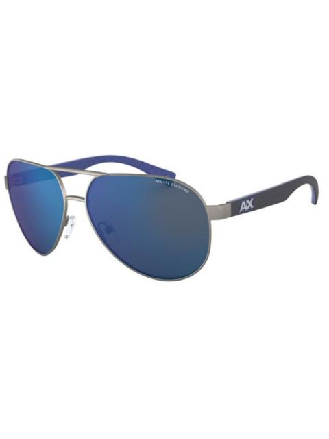 Other Designers Armani Exchange Blue Mirror Pilot Men's Sunglasses AX2031S 608855 61