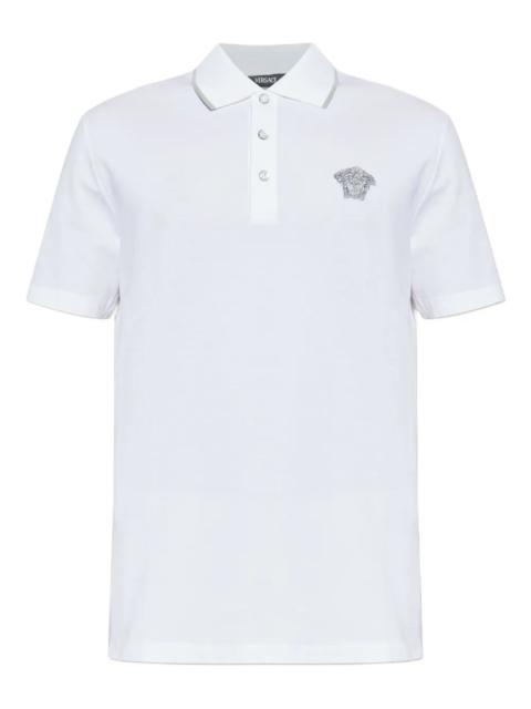 VERSACE Polo Shirt With Embroidered Logo
