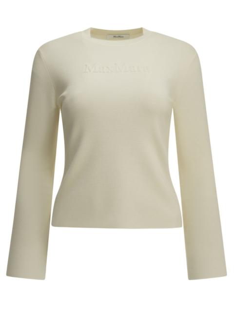 Max Mara Max Mara Virgin Wool Round-neck T-shirt White