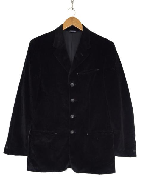1990s Versace 🇮🇹 Velvet Medusa Button Minimal Coat Jacket