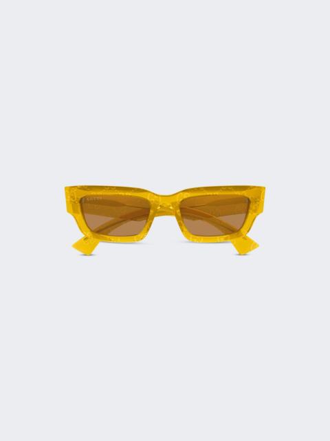 GUCCI Rectangular Sunglasses Transparent Yellow