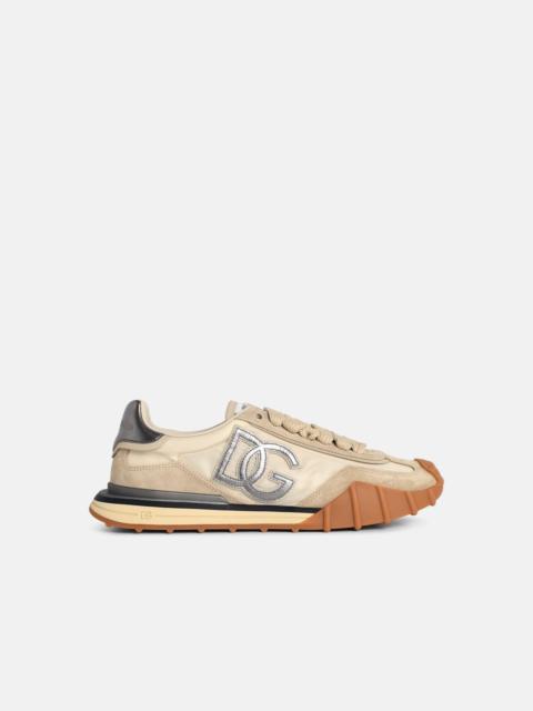 Dolce & Gabbana 'CUSHION' BEIGE LEATHER BLEND SNEAKERS