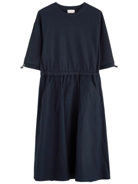 Moncler Moncler Abito Cotton and Woven Midi Dress