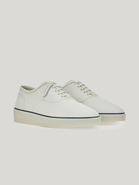 Canali LEATHER OXFORD SHOE WITH CONTRASTING CREAM PIPING