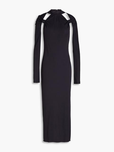 JACQUEMUS Nodi cutout jersey midi dress