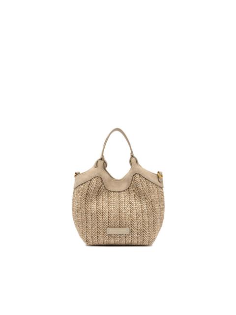 Other Designers Gianni Chiarini "dua" Shoulder Bag In Woven Straw