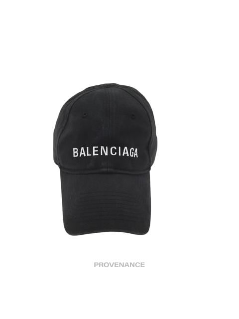 Balenciaga Embroidered Logo Cap - Washed Black