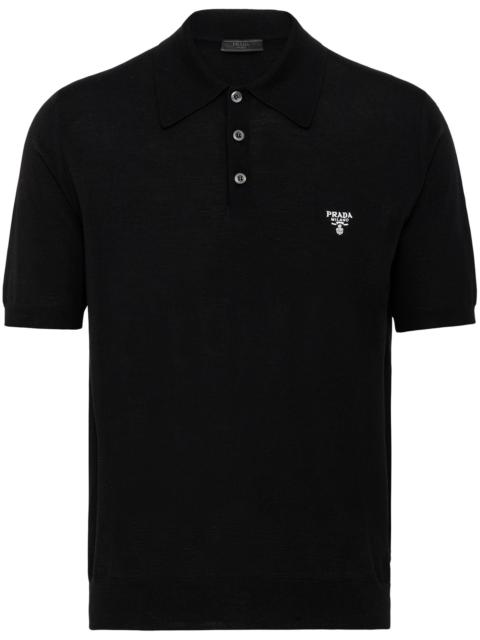 Prada Logo-embroidered Wool Polo Shirt