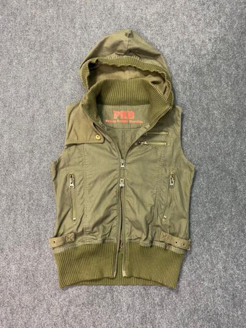 Other Designers PRD Army Green Military Hooded Vest