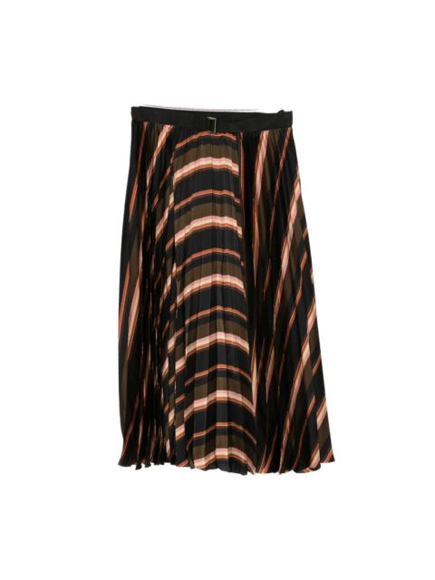 sacai Stripe Pleated Skirt