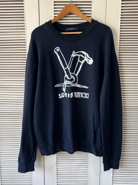 Louis Vuitton Louis Vuitton black tool embroidery sweatshirt