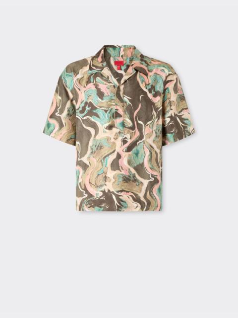 Ferrari Silk shirt with Marble Horse print