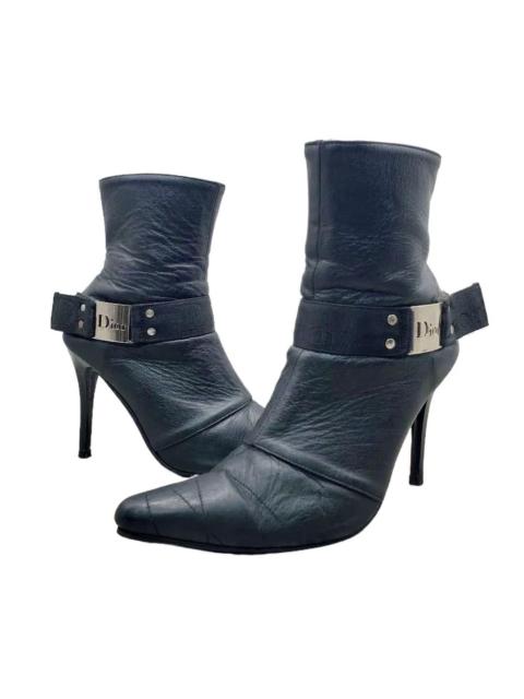 Dior Dior punk pointed-toe nameplate high-heels