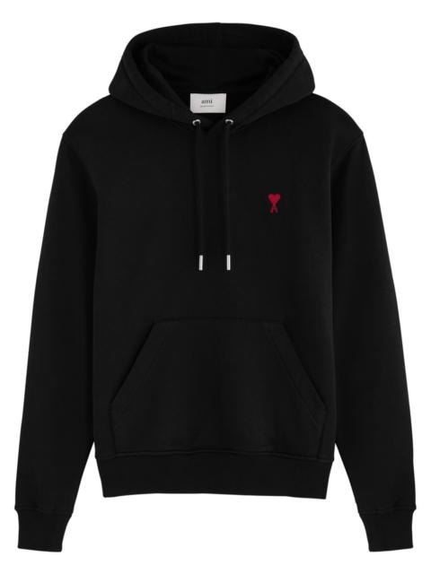 Ami Paris Logo Hooded Stretch-cotton Sweatshirt