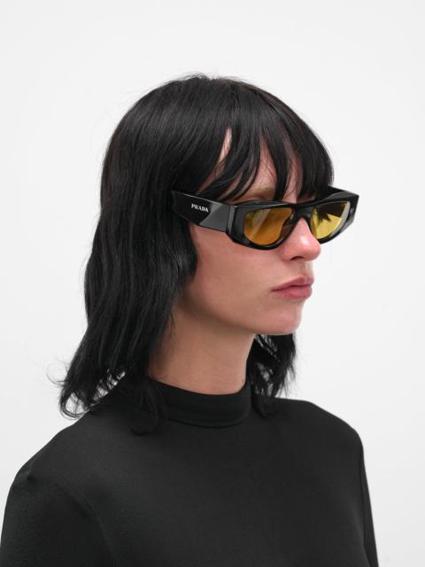 Prada Black PR-B19S Geometric Sunglasses