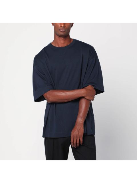 Dries Van Noten Oversized navy blue cotton T-shirt