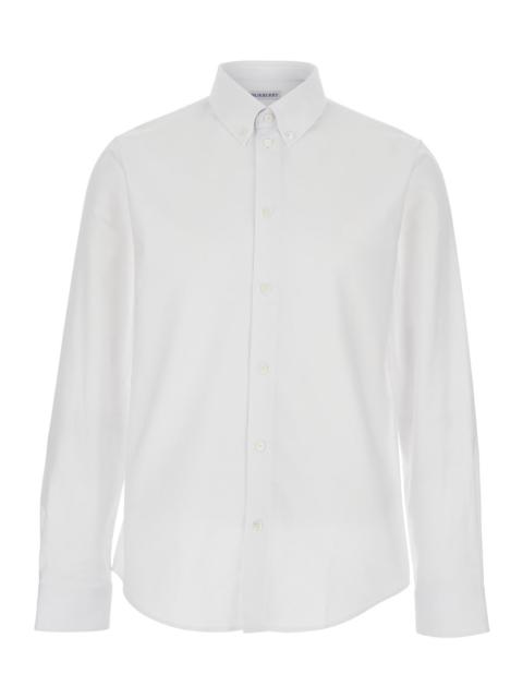 Burberry Burberry Men White Shirt With Button Down Collar In Cotton Man