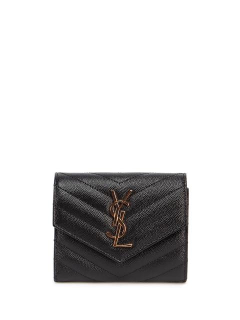 Saint Laurent Women `Cassandre Matelassé` Compact Tri Fold Wallet