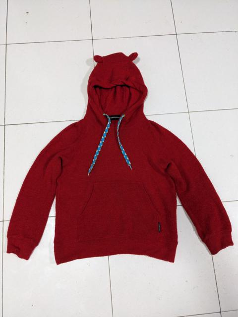 Other Designers Issey Miyake - Mercibeaucoup Acrylic Red Fuzzy Hoodie