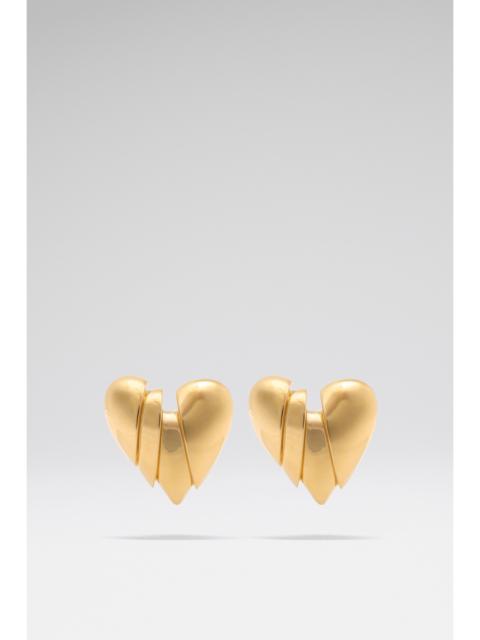 Amina Muaddi HEARTBREAKER EARRING WITH GOLD BASE