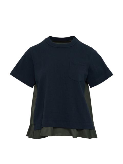 sacai Nylon Twill X Cotton Jersey T-Shirt