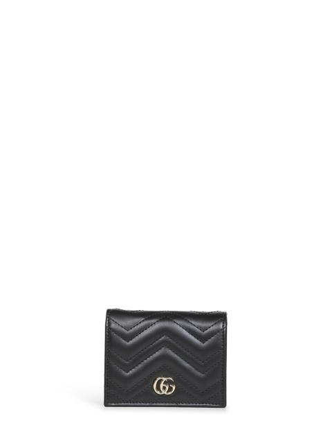 GUCCI Gucci Women Black Gg Marmont Card Case Wallet