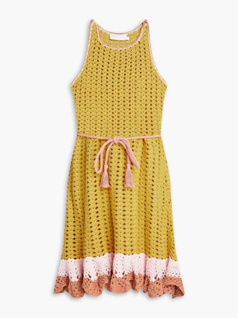 Zimmermann Ruffled crocheted cotton mini dress
