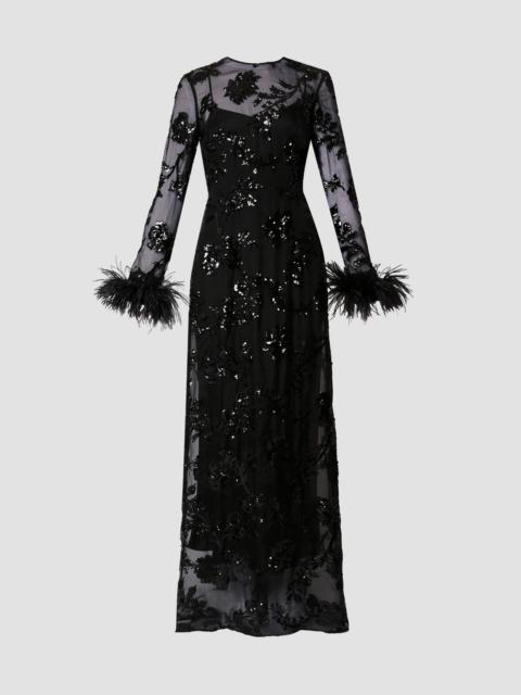 Erdem GOWN WITH FEATHER CUFFS