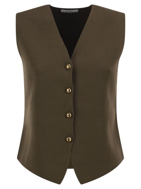 Max Mara Max Mara Women Mxmgola - Viscose Knit Waistcoat With Gold-Tone Buttons
