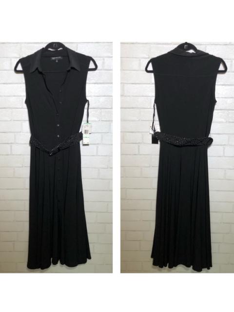 Other Designers Jones New York Sleeveless Button Down Belted Flowy Dress