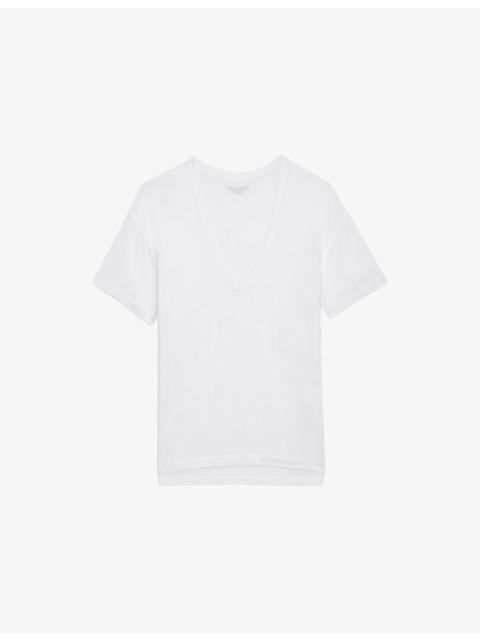 Zadig & Voltaire Marta Cotton and Linen-Blend T-Shirt