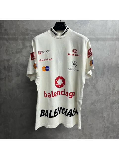 BALENCIAGA Balenciaga White Short-Sleeve Casual T-Shirt with Logo Letter Print