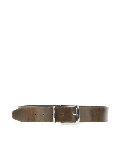 The Frankie Shop The Frankie Shop Sarno Leather Belt Khaki