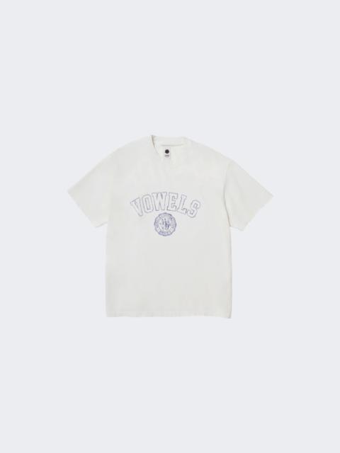 vowels Faded Collegiate Tee White